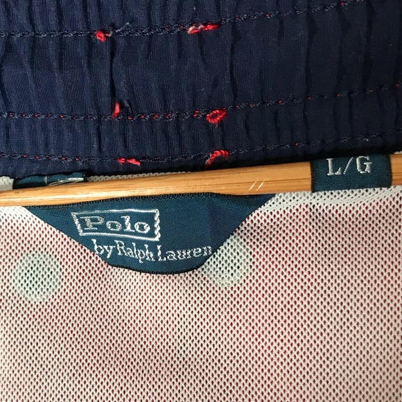 Polo Ralph Lauren Swim Trunks Red Elastic Waist Mesh Lined Men's Large - Picture 6 of 11